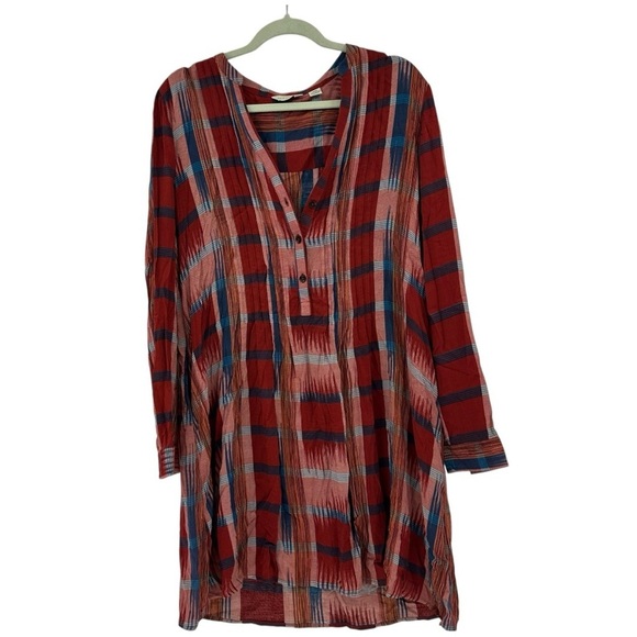 Anthropologie 11.1.TYLHO Sao Paulo Tunic Shirt Dress Fall Plaid Dress Size Large - Picture 3 of 8